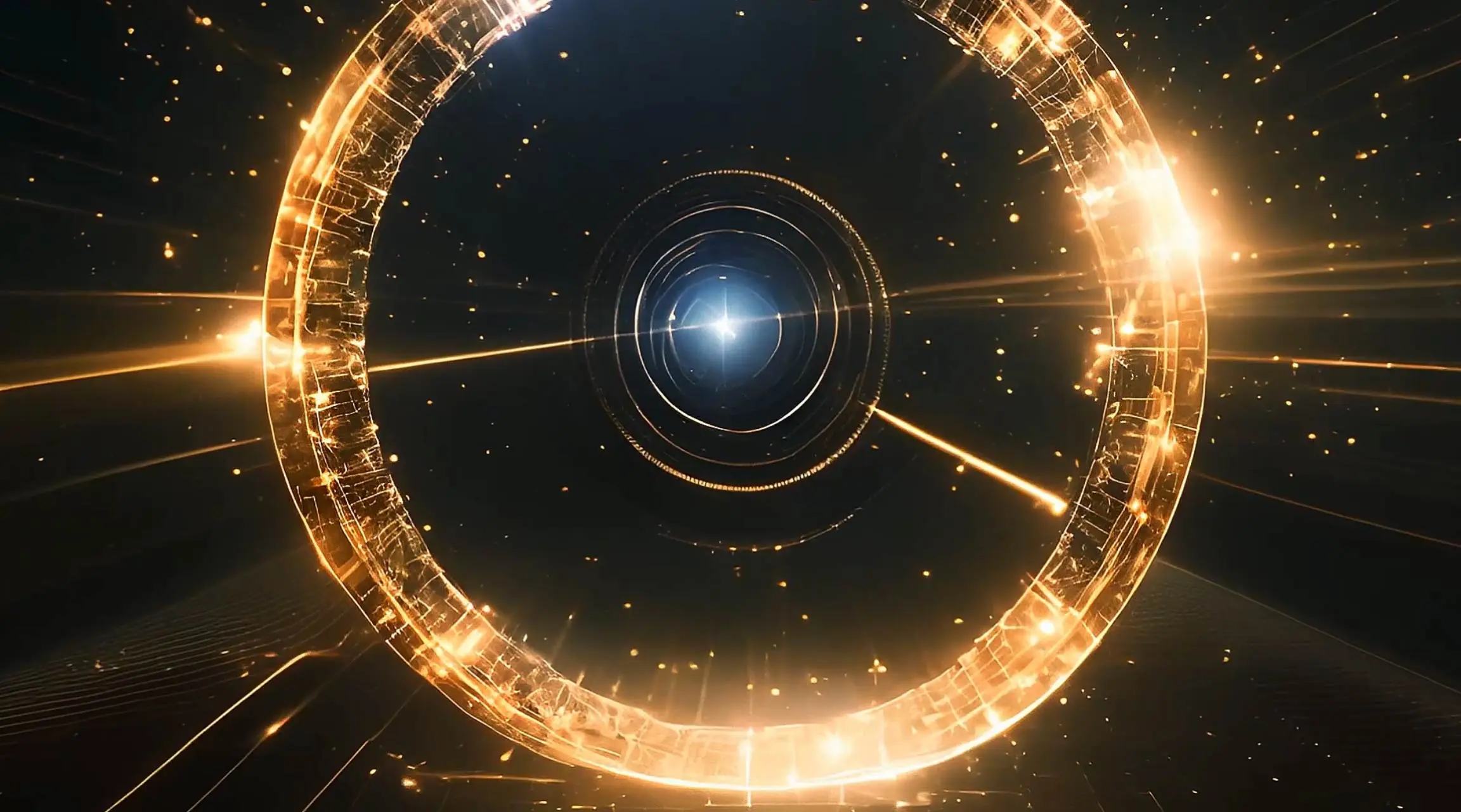Futuristic Particle Rings Sci-Fi Motion Background Video